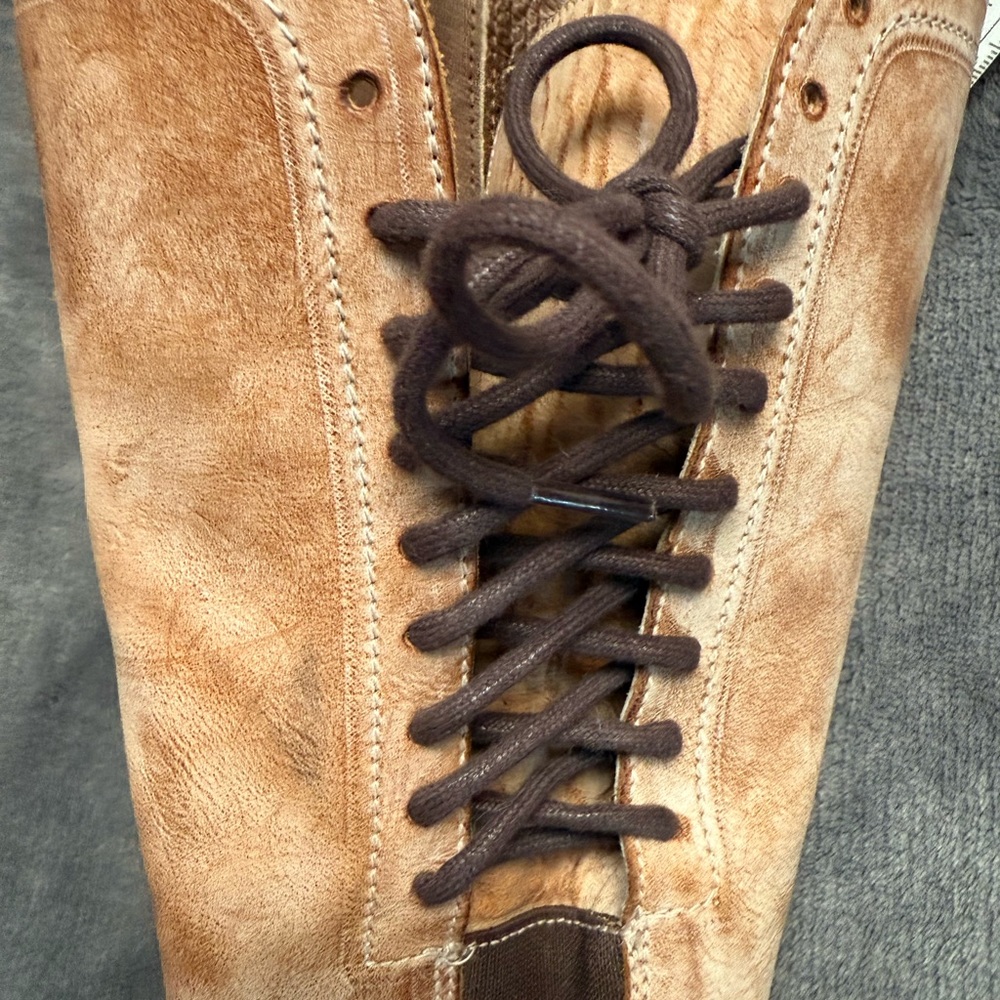 RARE Bed Stu Roan Lace Up Leather Knee-High Boots - Picture 3 of 7